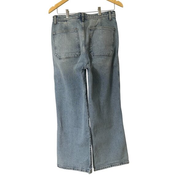 New Reformation Alyssa Patch Pocket High Rise Wide Leg Ankle Jeans 30 Aden Wash - Picture 7 of 15